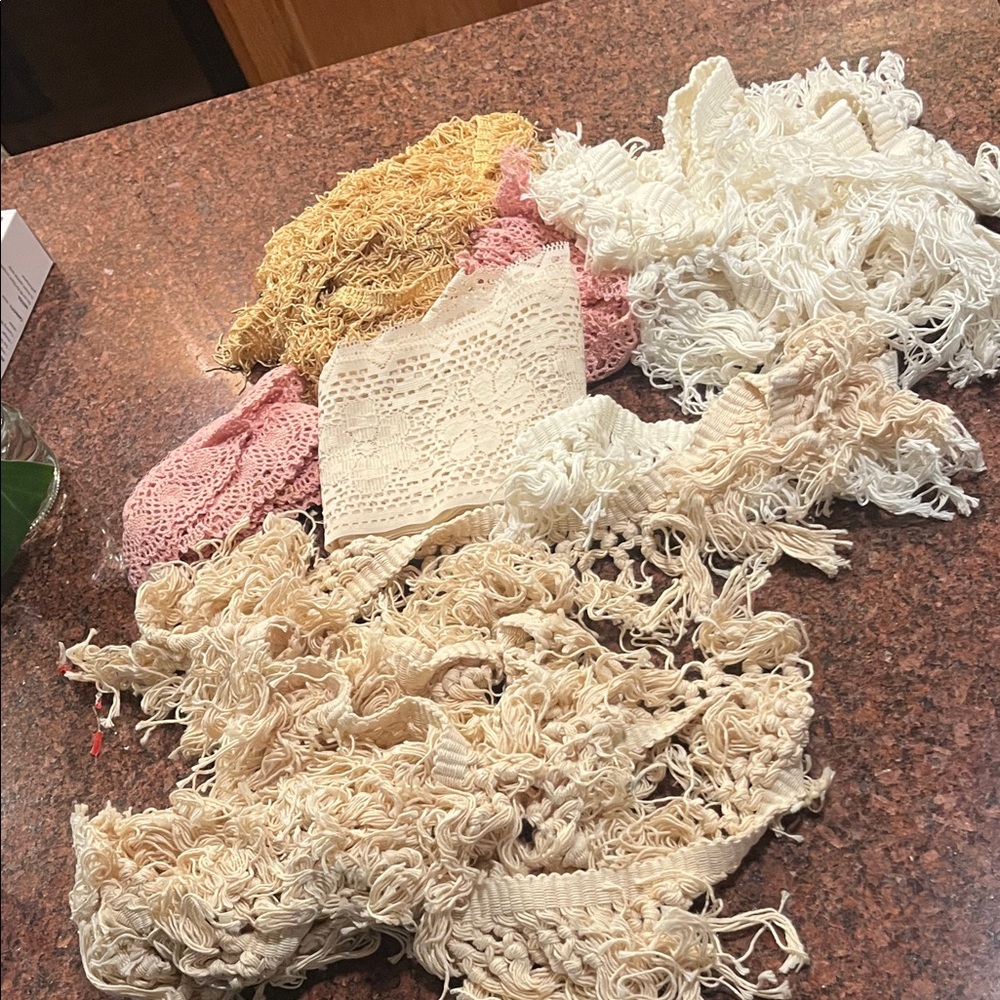 over 13 yards Assorted Crochet Lace Fabric Trim-